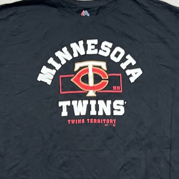 Majestic Men Black Tee Shirt Minnesota Twins Casual Size XXL - Picture 3 of 9